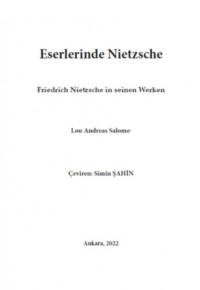 Eserlerinde Nietzsche (Friedrich Nietzsche in seinen Werken) Lou Andreas Salome