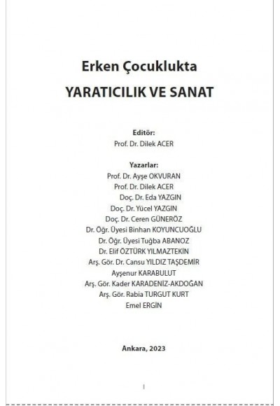 Erken Çocuklukta YARATICILIK VE SANAT