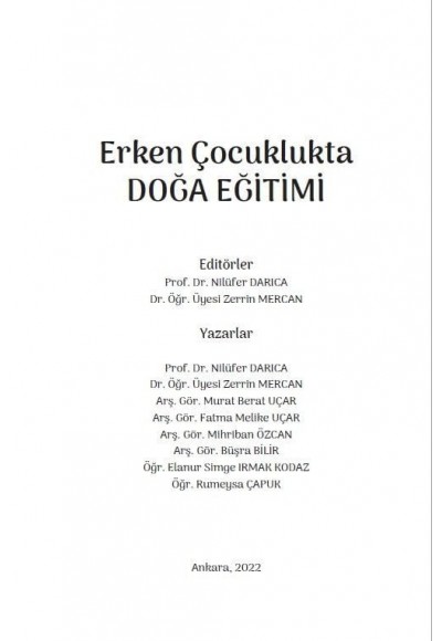 Erken Çocuklukta DOĞA EĞİTİMİ