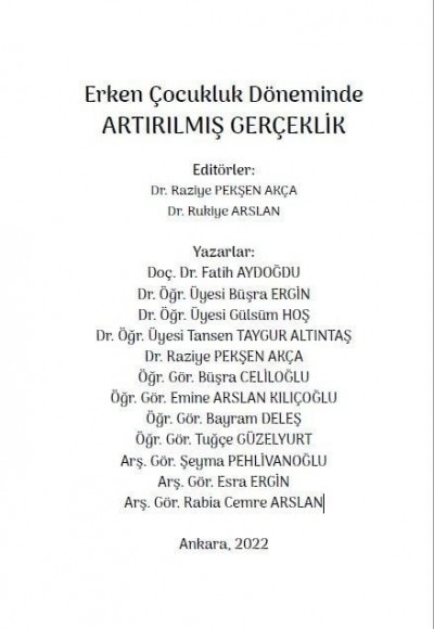 Erken Çocukluk Döneminde ARTIRILMIŞ GERÇEKLİK