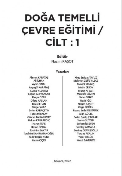 DOĞA TEMELLİ ÇEVRE EĞİTİMİ / CİLT : 1