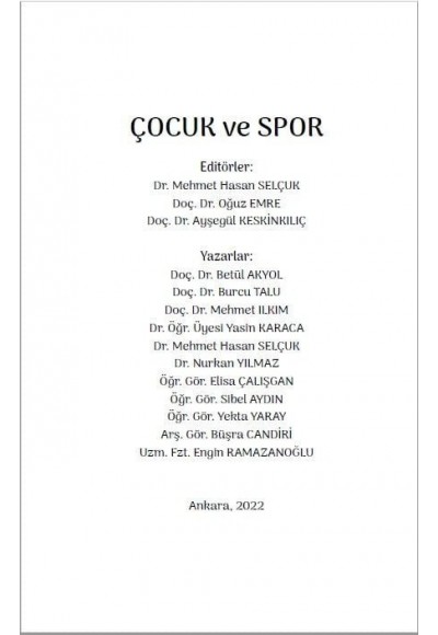 ÇOCUK ve SPOR