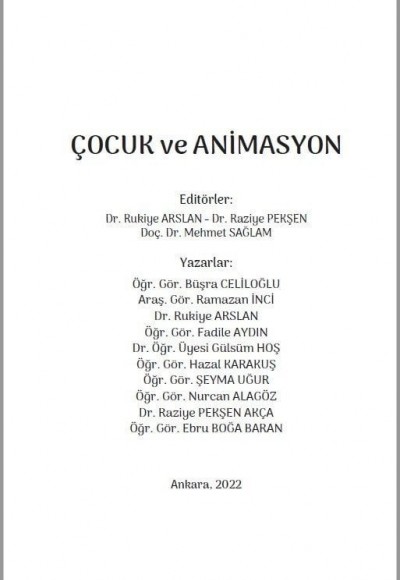 ÇOCUK ve ANİMASYON