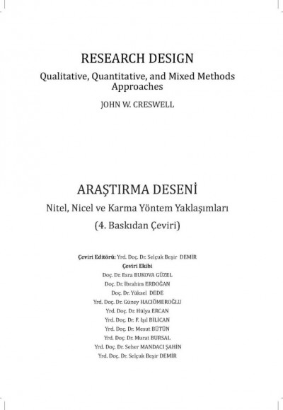 ARAŞTIMA DESENİ (RESEARCH DESIGN)- John W. Craswell