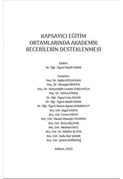 KAPSAYICI EĞİTİM ORTAMLARINDA AKADEMİK BECERİLERİN DESTEKLENMESİ