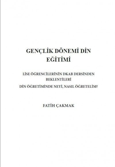 GENÇLİK DÖNEMİ DİN EĞİTİMİ