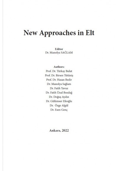 NEW APPROACHES İN ELT