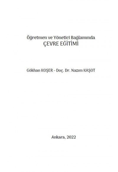 Öğretmen ve Yönetici Bağlamında ÇEVRE EĞİTİMİ