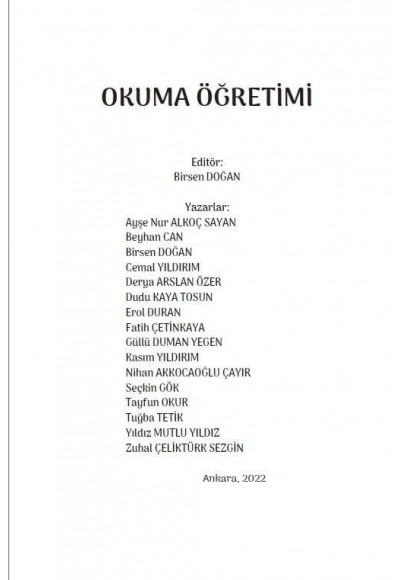 OKUMA ÖĞRETİMİ