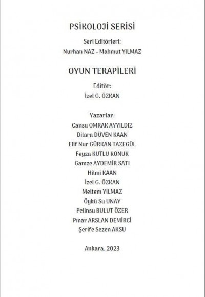 OYUN TERAPİLERİ