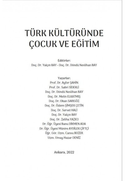 TÜRK KÜLTÜRÜNDE ÇOCUK VE EĞİTİM