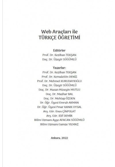 Web Araçları ile TÜRKÇE ÖĞRETİMİ