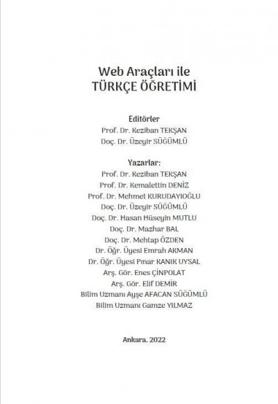 Web Araçları ile TÜRKÇE ÖĞRETİMİ