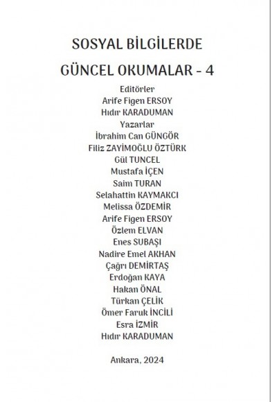 SOSYAL BİLGİLERDE GÜNCEL OKUMALAR - 4