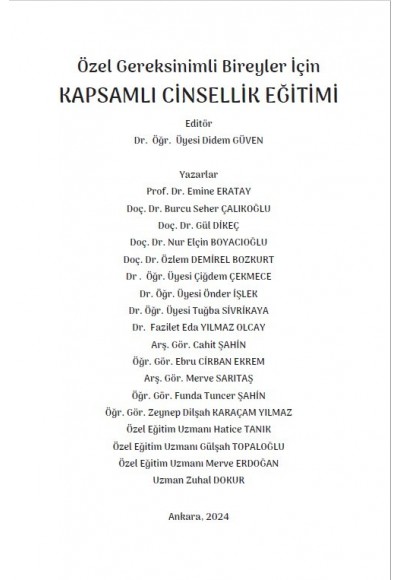 Özel Gereksinimli Bireyler İçin KAPSAMLI CİNSELLİK EĞİTİMİ